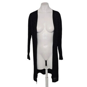 Rag & Bone Womens Black Metallic Longline Cardigan Size Small Wool Blend